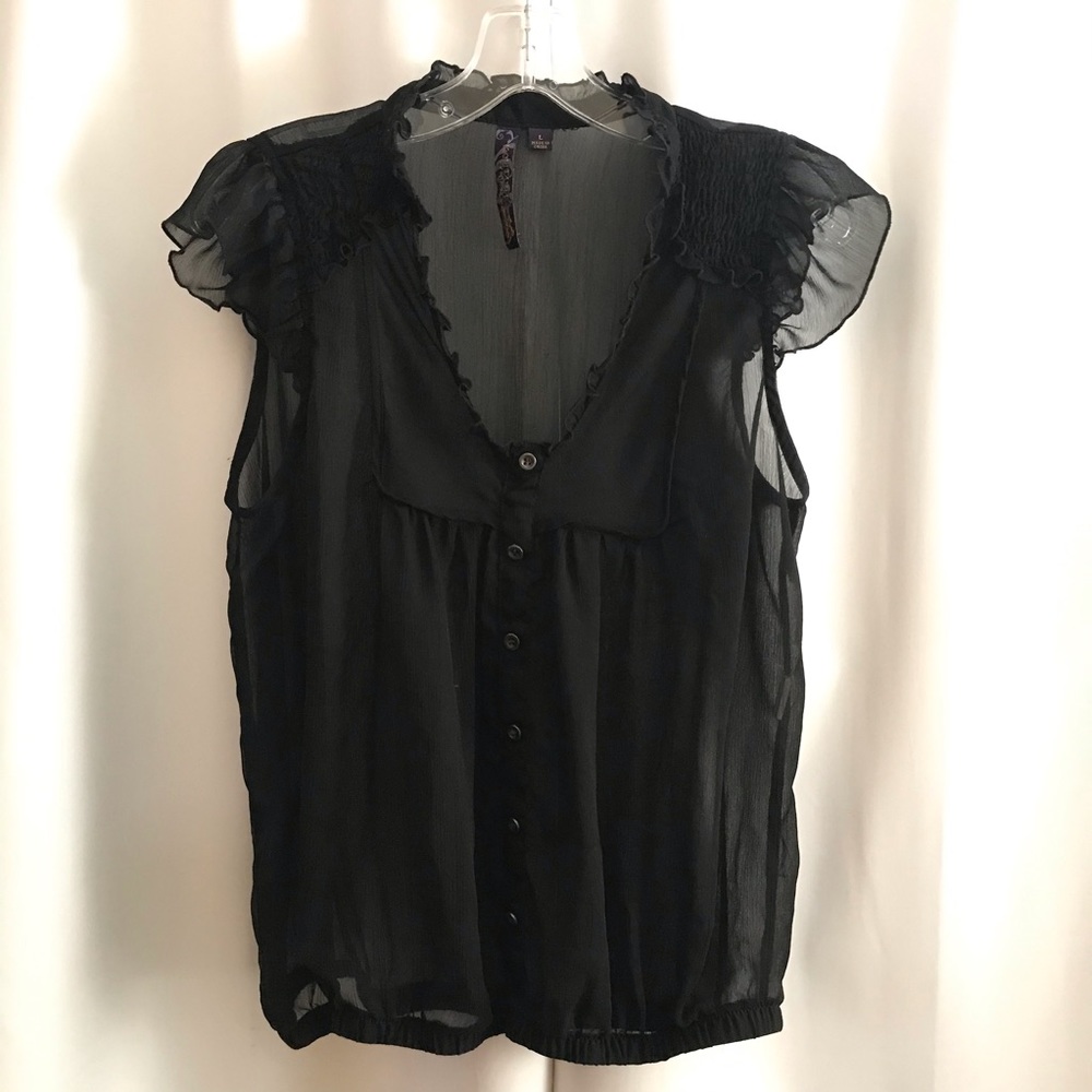 💰4/$25 Kouture by Kimora Sleeveless Sheer Top